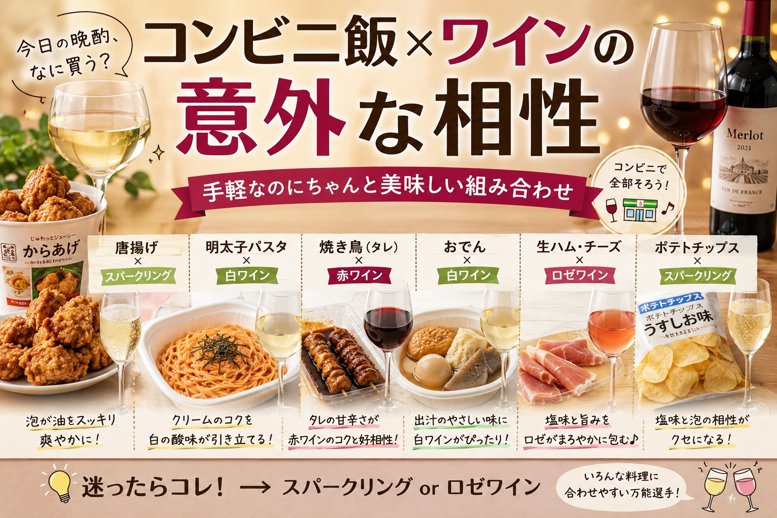 コンビニ飯×ワインの意外な相性｜手軽なのにちゃんと美味しい組み合わせ